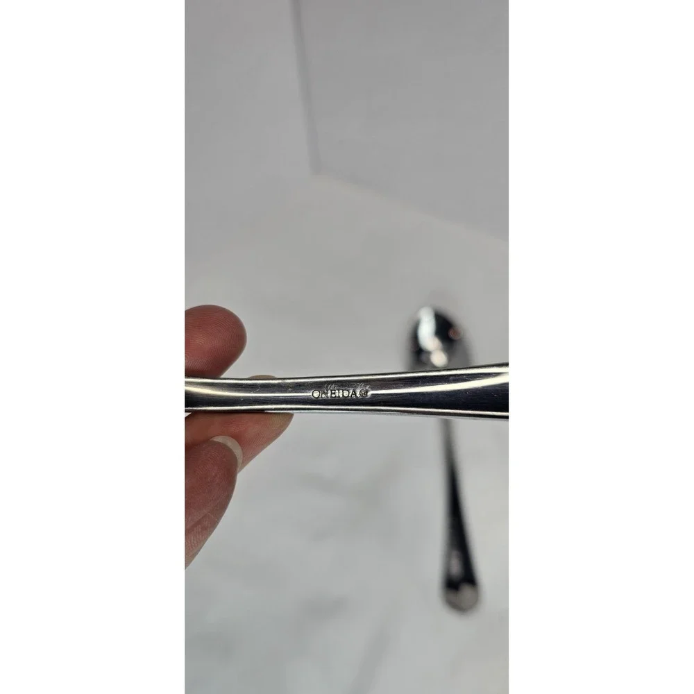 Oneida‎ Juilliard Serving Spoon Fork Set Stainless Slotted Salad Vintage